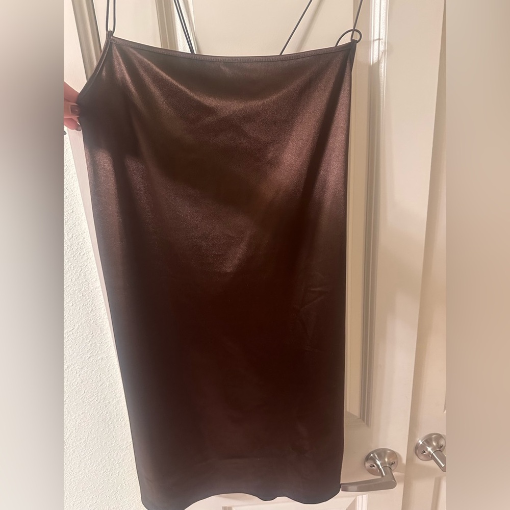 Elegant Brown Satin Dress H&M